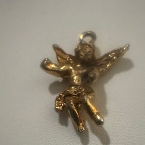 Gold-Tone Angel Cherub Pendant -